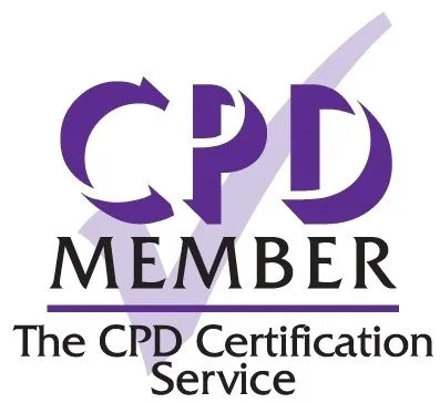 A logo with the text "CPD Member The CPD Certification Service" in purple and black.